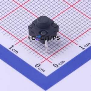 TS-1010GD-BR05526 Tactile Switch Through hole Component (THT) Switch Single Pole Single Throw Round Button 2.6N Through Hole - Product Image 1