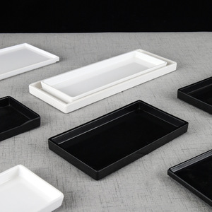 Rectangular Storage <b>Tray</b> Melamine Long Narrow Shallow Plastic Flat Commercial Use Hotel Coffee <b>Tea</b> Serving <b>Tray</b> - Product Image 2