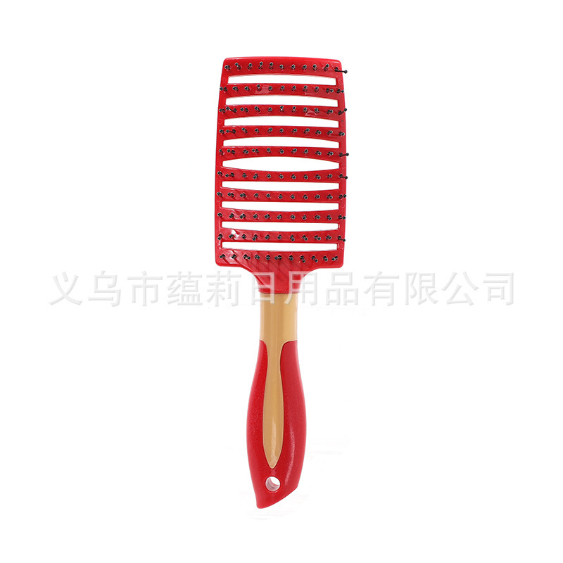 Red large curved comb [with gold center ring]