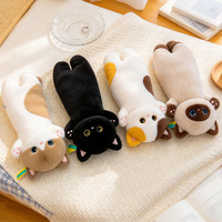 Peluche chat longue et réconfortante, coussin chaton en peluche, compagnon de lit, rembourrage en coton PP, cadeau en plastique pour enfants et filles de 14 ans et plus