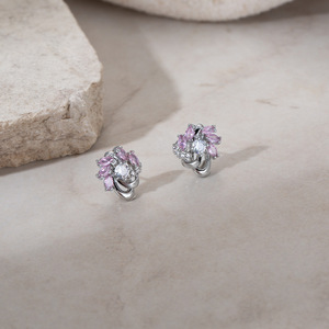 Geometric Zircon Stud <b>Earrings</b> Gold Color Cartilage <b>Piercing</b> Jewelry Fashion Accessory - Product Image 2