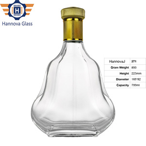 Sang trọng 700ml độc đáo hình dạng quả lê phẳng chai thủy tinh cho Whisky Brandy Cognac xo cao Flint rỗng Tinh Thần Rượu chai - Product Image 2