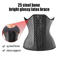 Réglable En Acier Os W Type Conception Femmes Corps Shaper 25 Crochet Fermeture Latex Taille Trimmer Gaine Ferme Contrôle Niveau