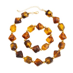 Set di <span class=keywords><strong>Collana</strong></span> e Bracciale SongYi in <span class=keywords><strong>Stile</strong></span> <span class=keywords><strong>Etnico</strong></span> Europeo-Americano, Personalizzato, in Resina, Esagerato, con Perline, per Autunno e Inverno - Product Image 5