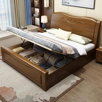 Lit de chambre à coucher de haute qualité en gros, cadre double blanc, style antique moderne, lit king-size avec tiroirs