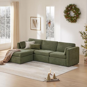 Canapé modulaire surdimensionné en forme de L, canapé réversible avec chaise longue pour salon, canapé modulaire 4 places avec ottoman de rangement - Product Image 1