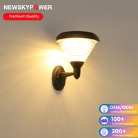 Lampes solaires de jardin murales LED IP65 3000K blanc chaud en aluminium pour extérieur avec batterie LiFePO4 3000 mAh