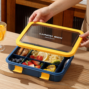Lunch <b>Box</b> With Compartments 3-6L Portable For Office Workers And Children <b>Plastic</b> Lid Heat Resistant Lightweight - Product Image 1
