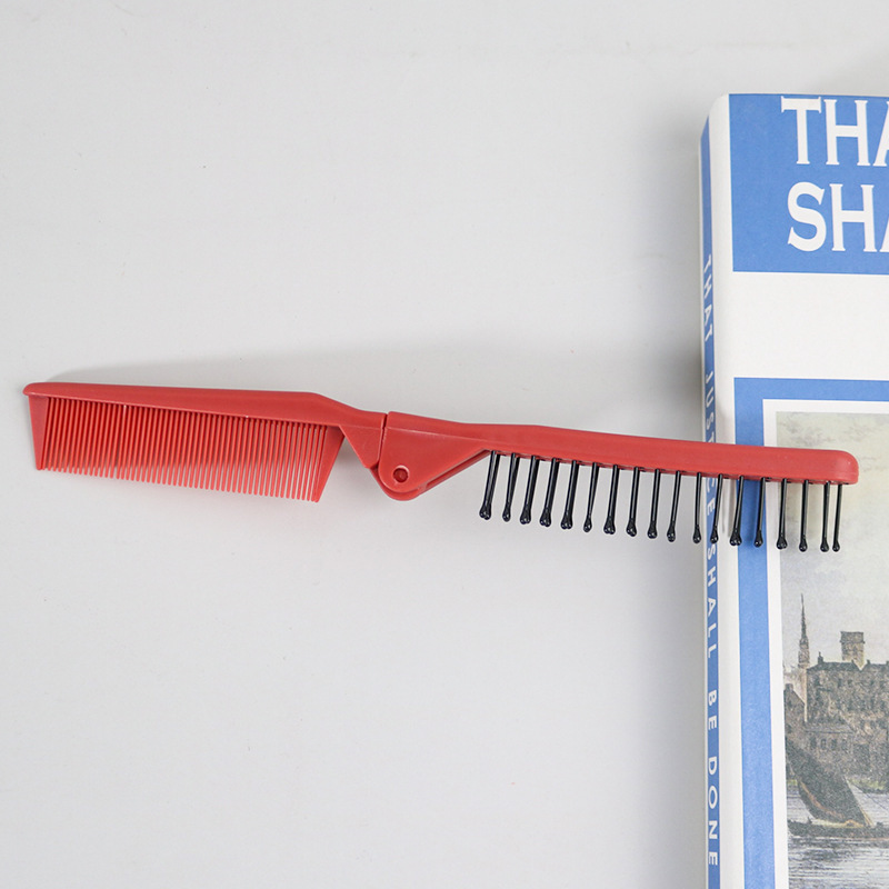 Peine plegable rojo