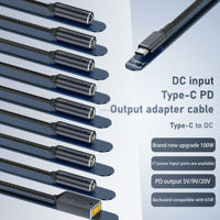 Adaptateur d'alimentation pour ordinateur portable et appareil photo en nylon de 17,5 cm, convertisseur multi-ports PD 65W Type-C mâle vers DC femelle DC4017F/CM-65W-17CM