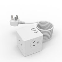 SAA承認10AオーストラリアN/Z PowercubeストリップエクステンションUSB3ソケットアウトレット、USB高速充電器と1.5m電源コード付き