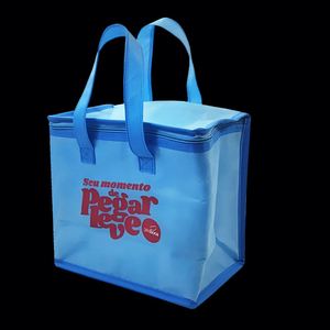 Sac isotherme personnalisé OEM avec logo pour la livraison de nourriture, réutilisable, thermique, en non-tissé, avec feuille d'aluminium - Product Image 3