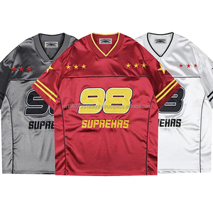 Maillot de sport rétro personnalisé à manches courtes, coupe ample, unisexe, tendance, édition fan de la marque - Product Image 2