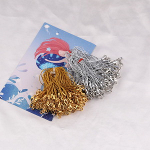 Sangles de téléphone en fil métallique or et argent avec fermoir mousqueton, accessoires porte-clés pour la fabrication de bijoux DIY - Product Image 1