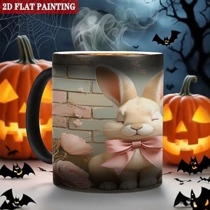 Frosted Black <b>Ceramic</b> Mug 11oz Heat Activated Color Changing <b>Cup</b> For Daily Beverage Use - Product Image 6
