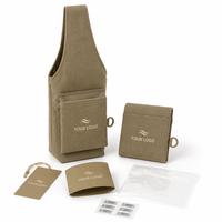 Housse en toile premium avec poche et sac de transport pour bouteille d'eau portable en texture écologique lavable avec points de renforcement
