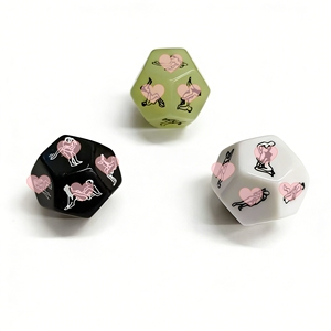 5pcs Glowing 20mm 16mm Marble Words Position With Velvet Bag Acrylic Toys for <strong>Men</strong> Women Adult Family Funny Game Love Sex <strong>Dice</strong> - Product Image 3