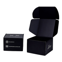 Boîte en papier noir personnalisée, écologique, recyclable, pliable, en carton ondulé, pour l'expédition de cadeaux et l'emballage
