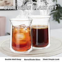 Tasse en verre à double paroi créative à ouverture unique, tasse à café latte américaine en verre borosilicate haute résistance, tasse de partage
