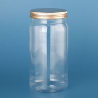 Bocaux en plastique PET transparent sans BPA, à large ouverture, 100 ml, 200 ml, 1100 ml, pour le stockage alimentaire, avec couvercle à vis, vente en gros