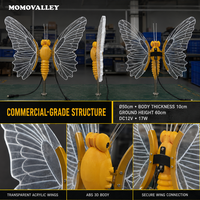MOMOVALLEY Lampe LED 3D Papillon Cigale 12V, Insecte Lumineux Bionique pour Festival de la Lumière en Extérieur et Décoration de Jardin Municipal
