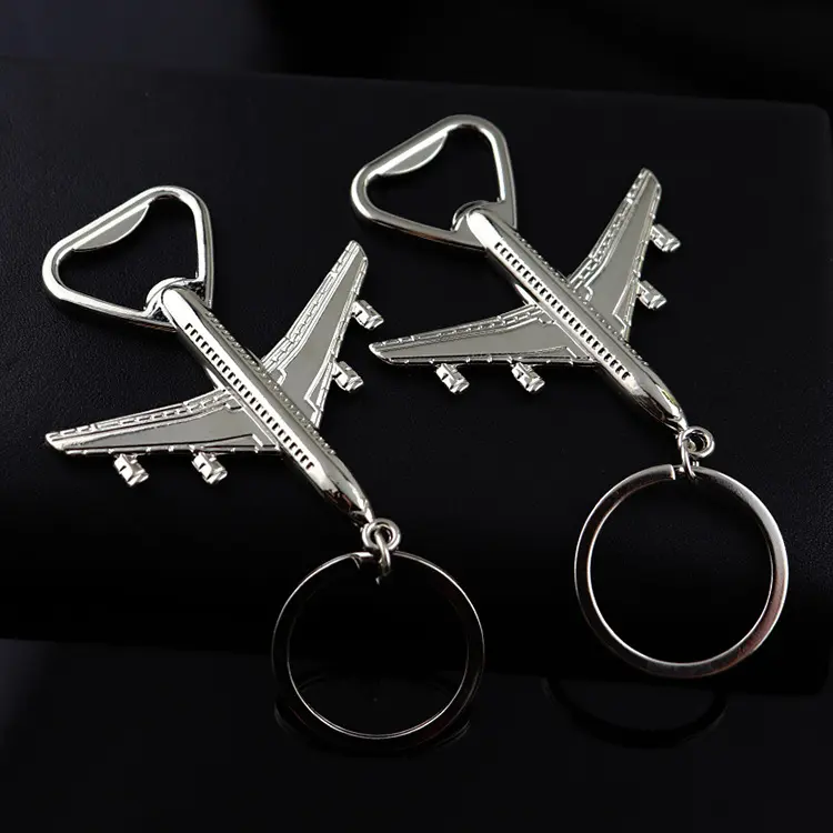 Chaveiro de metal para avião, pingente para presente de avião, modelo de avião, abridor de garrafas de cerveja, modelo de avião, chaveiro