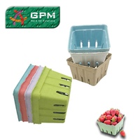 Vassoio per imballaggio colorato biodegradabile pasta di carta cestini di frutta scatola di cartone per frutta alimentare supporto GPM ecologico e biodegradabile