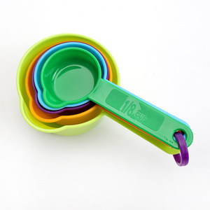 Colorful Plastic <b>Measuring</b> <b>Cups</b> And Spoons <b>Set</b> 5 Piece Each For Baking And Cooking With <b>Measurement</b> Markings - Product Image 2