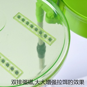 Bol à appâts magnétique vert 18 cm avec couvercle transparent pour la pêche en eau douce, plateau à appâts en plastique avec revêtement antiadhésif - Product Image 3
