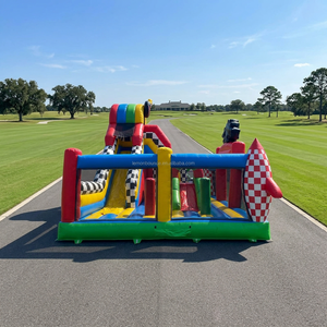 บ้านลมคุณภาพสูงสำหรับเด็กเล่นกลางแจ้ง พร้อมสไลเดอร์แบบแห้ง/แบบน้ำ สำหรับ<span class=keywords><strong>เช่า</strong></span>จัดงานปาร์ตี้ - Product Image 1