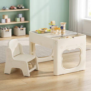 Feiqi Modern Bedroom Plastic <b>Study</b> Desk and <b>Chair</b> Set for School Children Easy Assembly - Product Image 4