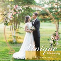 Arche de mariage en métal doré, support de fleurs, toile de fond ronde en métal pour fête d'anniversaire, décoration de jardin