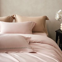 Parure de lit 4 pièces en coton égyptien 300TC imprimé uni, livraison rapide, vente en gros, linge de maison