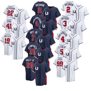 Camisetas de Béisbol de EE. UU. Nuevas para Hombre 2026 # 99 Aaron Judge # 24 Bryce Harper # 30 Prendas Deportivas Transpirables con Bordado de 30 Skenes - Product Image 1