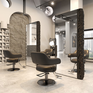 High End Hair Salon <b>Mirror</b> <b>Stand</b> Double Sided <b>Floor</b> <b>Mirror</b> Freestanding Hair Styling <b>Mirror</b> for Barber Shop Beauty Salon - Product Image 1
