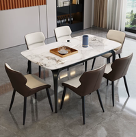 Luxuriöser Moderner Minimalistischer Steinplatten-Esstisch Rechteckig Faltbar Ausziehbar Quadratisch-zu-Rund