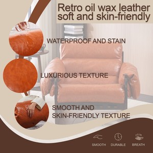 Medieval Modern Vintage Oil Wax Leather Sofa <b>Chair</b> Removable Armrests PU Decorative Furniture for Home Office Living Room <b>Study</b> - Product Image 4