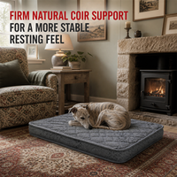 Matelas orthopédique pour chien, soutien naturel, gris matelassé, lit pour animaux de compagnie ferme avec housse imperméable amovible