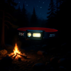 Lampe frontale Zetex 200 lumens, lumière LED rechargeable, camping en plein air, randonnée - Product Image 3