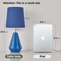 Petite lampe de chevet pour chambre à coucher - Ensemble de 2 lampes de lecture de bureau avec 3 températures de couleur, lampe de chevet en céramique de 15,5 pouces