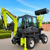 Mini-tracteur LUYU EPA avec chargeur frontal et pelle arrière 4x4, conception spéciale