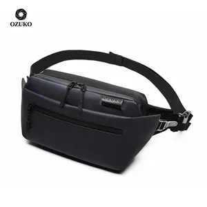 Ozuko 9237 Crossbody Fanny paketi erkekler & kadınlar için, büyük bel çantası ve kalça bel çantası iplik moda çanta yastık Unisex çanta için cep telefonu