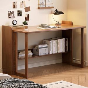 Solid Wood Folding <b>Desk</b> 80x60x75cm Extendable Computer <b>Desk</b> Student Home Study <b>Desk</b> Bedroom Office Furniture - Product Image 2