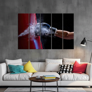 Boxing <b>Canvas</b> Art: Tempered Glass Man Cave <b>Wall</b> Decor Print,SET OF 5 <b>CANVAS</b> - Product Image 3