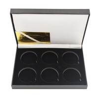 Caja de exhibición de monedas con logotipo personalizado al por mayor, caja de regalo de terciopelo PU de 40 mm para monedas conmemorativas