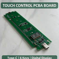 PCBA con Control Táctil Tipo-C, Placa de Circuito Táctil Capacitiva de 6 Teclas con Pantalla de 2 Dígitos para Equipos de Belleza y Peluquería