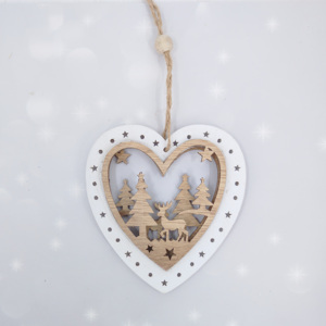 Adornos de Rodajas de madera de Navidad, ideas de corte láser, <span class=keywords><strong>Reno</strong></span> redondo hueco, árboles de Navidad, diapasón, tallado de madera, proveedor de adornos - Product Image 5