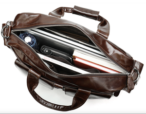 Maletín de Cuero Genuino de Alta Calidad para Hombre Andong, Bolsa de Viaje para Portátil de 14 Pulgadas, Bolsa de Hombro, Bolsa de Mensajero, Bolso de Mano - Product Image 6