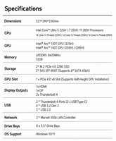 Mini PC con IA y NAS, Intel Core Ultra 9 285H, Servidor de Almacenamiento de 8 Bahías con LAN de 10 GbE para Laboratorio en Casa y Almacenamiento