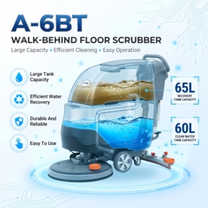 <b>Walk</b> Behind Floor Scrubber Self Propelled 2500m/h Industrial Floor Cleaning <b>Machine</b> for Factory Workshop Warehouse - Product Image 3